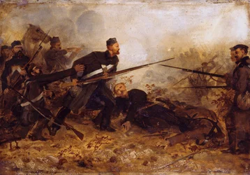 Il soldato John McDermond (1832-68) alla battaglia di Inkerman il 5 novembre 1854, c.1860